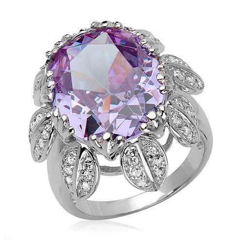 19.7CT HUGE FLORAL RING SOLID 925 SILVER-sz7.5